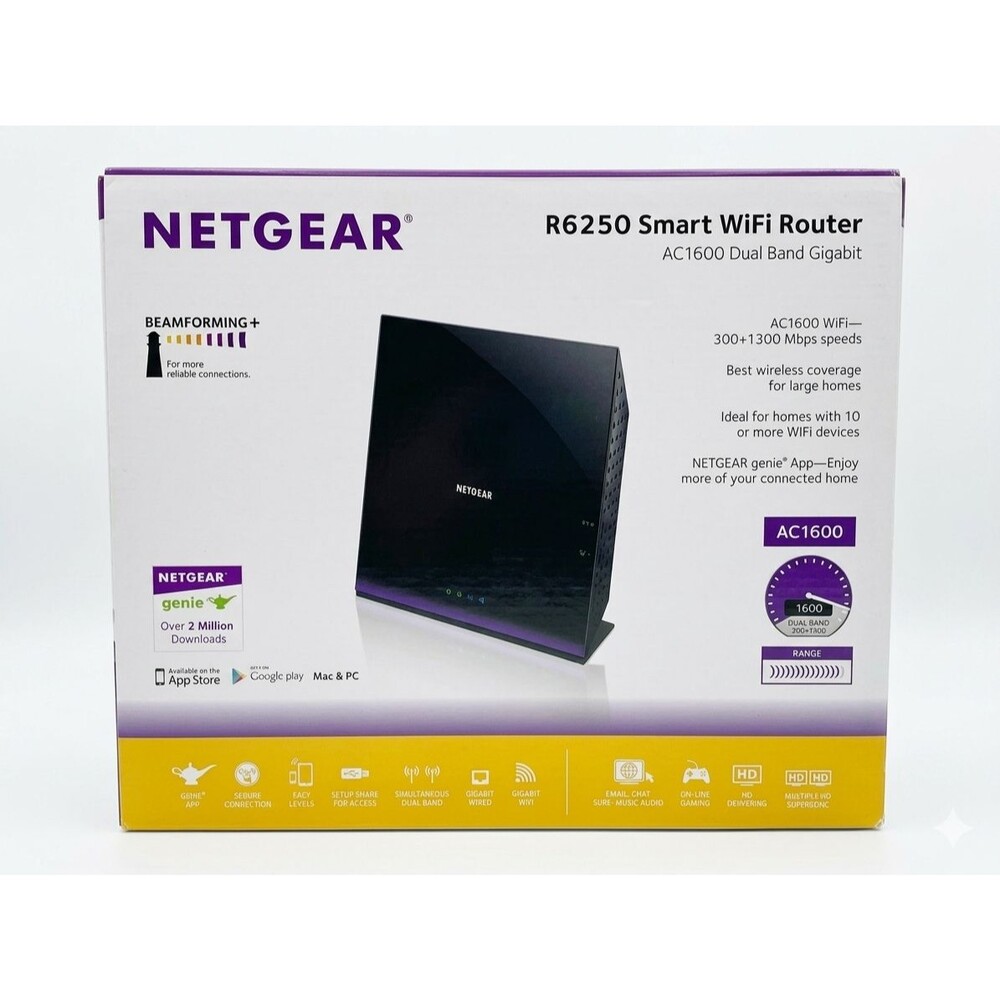 NETGEAR R6250-100NAS AC1600 Dual-Band Gigabit Smart WiFi Router